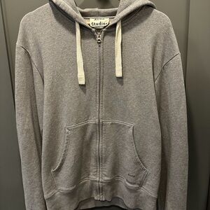 Acne Studios Men's Zip-Up Hoodie in Gray